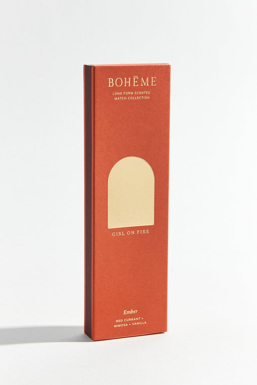 Boheme fragrance - scented matches - girl on fire - ember scent 