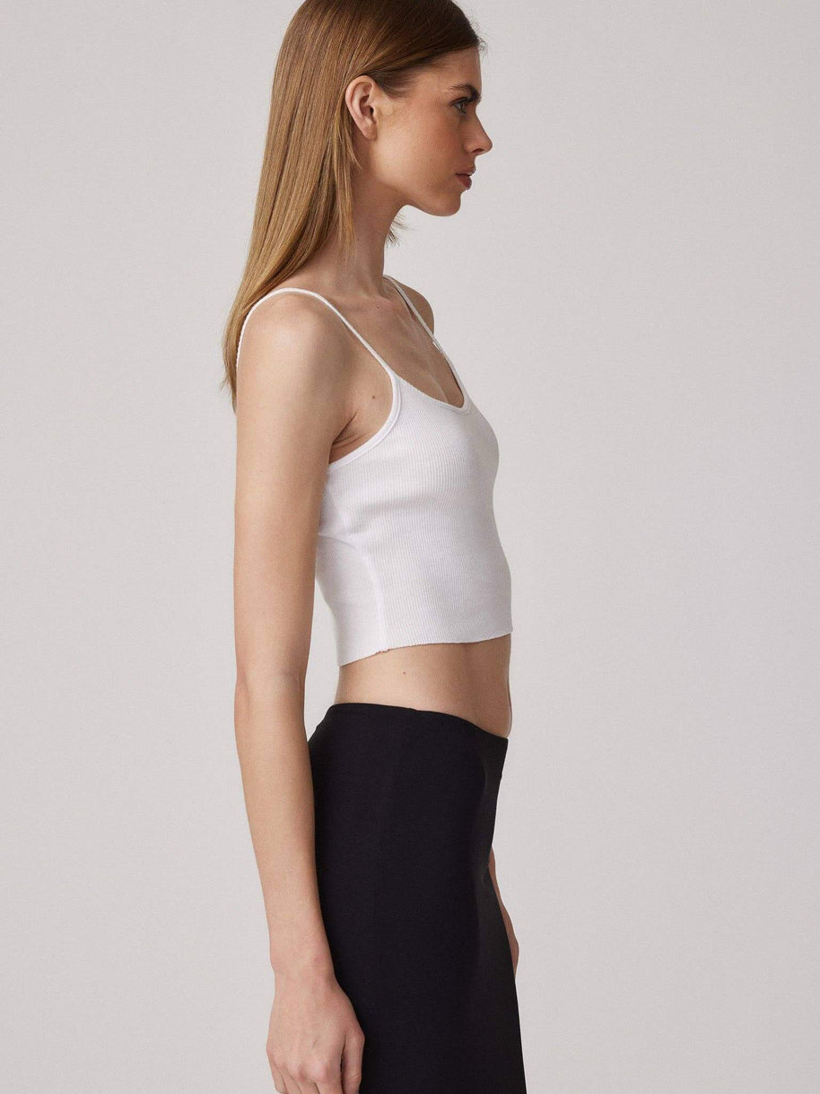 Clyque - Lauren tank white - spaghetti strap tank top - crop tank top 
