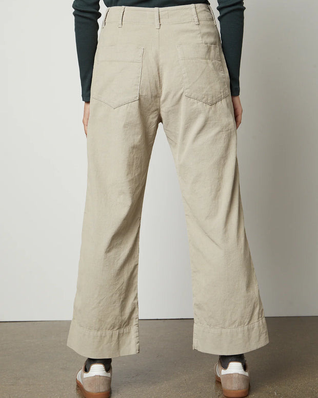 velvet vera pan - Vera Corduroy Wide Leg Pant - cropped - wide leg - utility pant - patch pockets - flattering silhouette pant