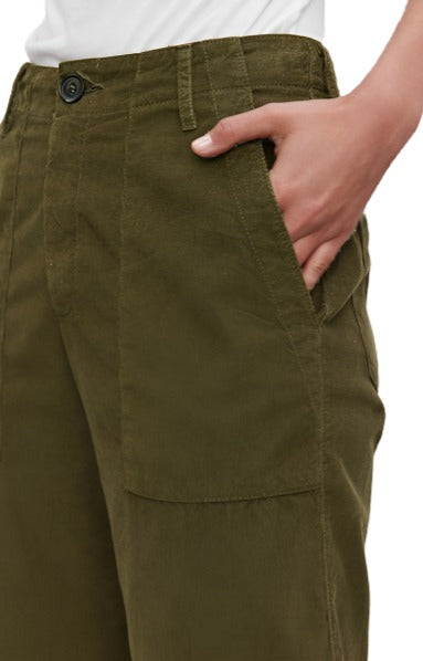Vera Corduroy Pant in Aloe Velvet By Graham & Spencer - cotton corduroy pant - green corduroy pant