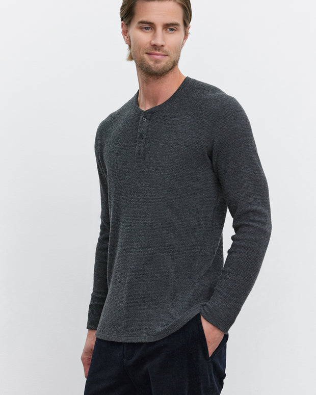 velvet mens shirt - velvet by graham and spencer - cozy thermal - ambrose02 charcoal - mens fall