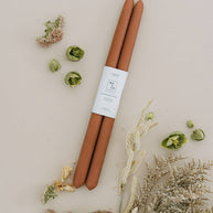 Terra Cotta | Dipped Beeswax Taper Candles | All Natural