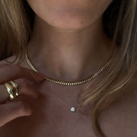 Kinn Solitaire Floating Round Diamond Necklace - Diamond Necklace 