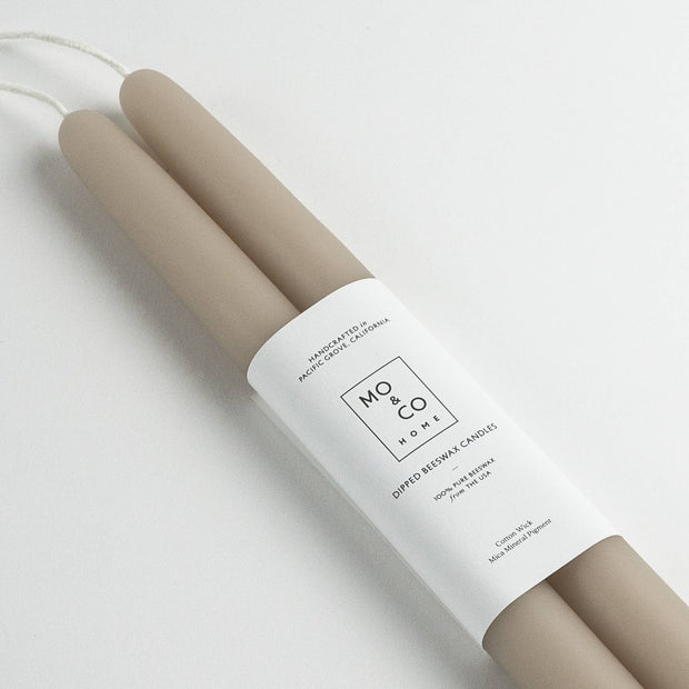 Mo & Co Beeswax Candles - Holiday taper candles - Organic taper candles 
