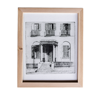 Gallery Wall Pre Framed Art Print - Wood Frame- Italian Chateau Pine Sketch Phot 