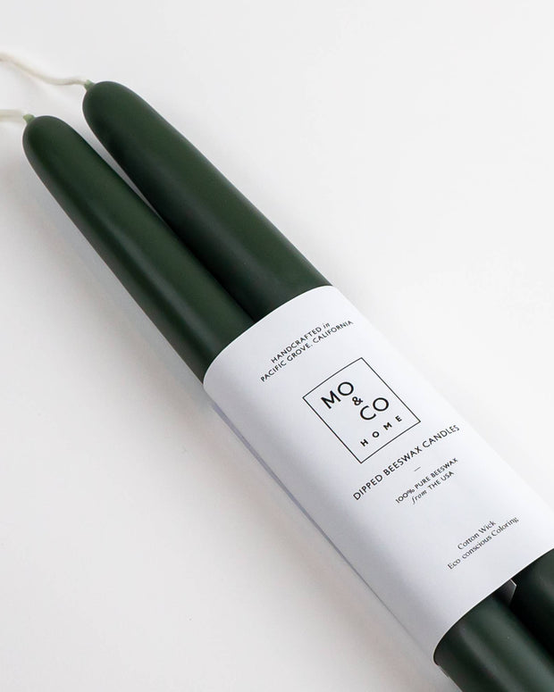 Mo & Co Beeswax Candles - Holiday taper candles - Organic taper candles 
