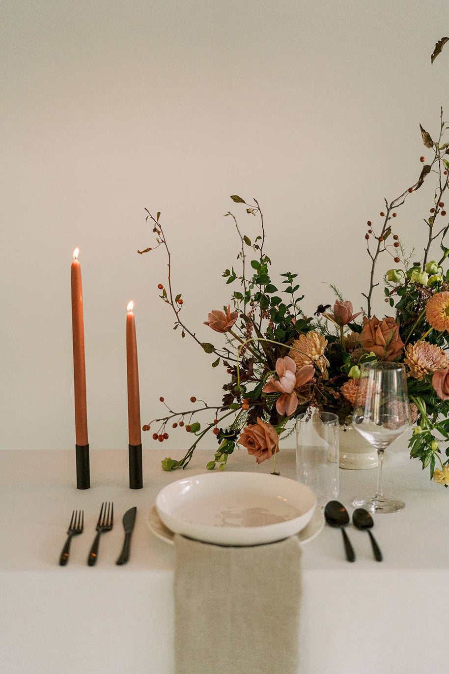 Terra Cotta | Dipped Beeswax Taper Candles | All Natural