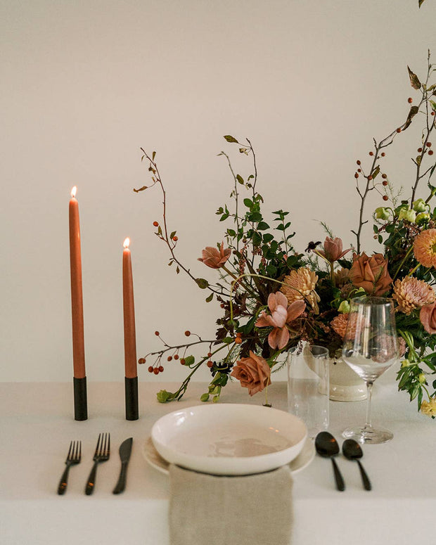 Terra Cotta | Dipped Beeswax Taper Candles | All Natural