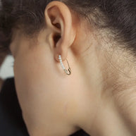 Loren Stewart Standard Friendship Safety Pin Earring With Pearls 