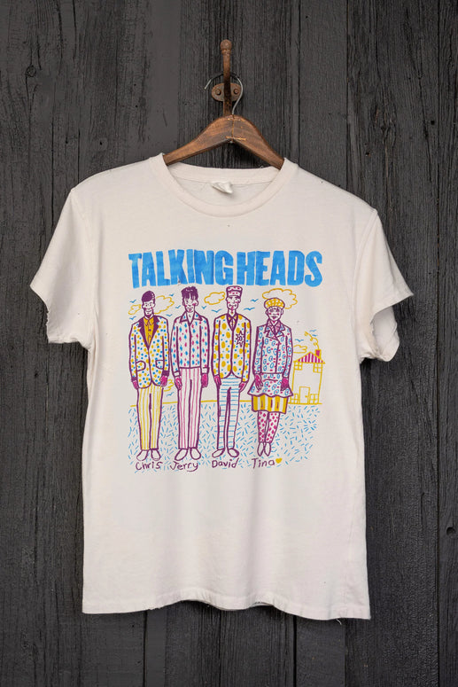 talking heads burning down the house crew neck vintage inspired band tee