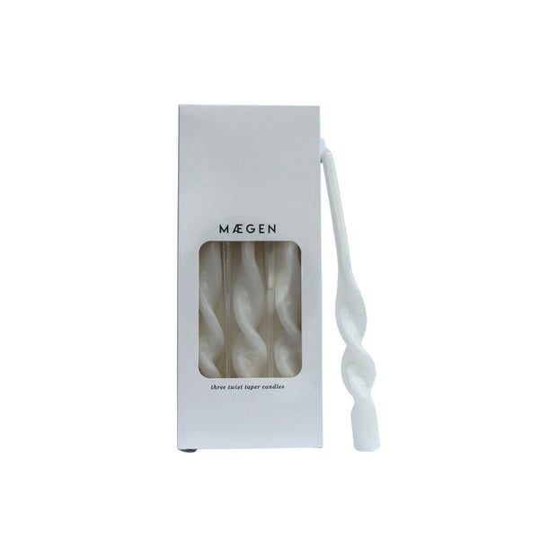 MÆGEN Twist Taper Candles - Ice White - Room Eight - MÆGEN