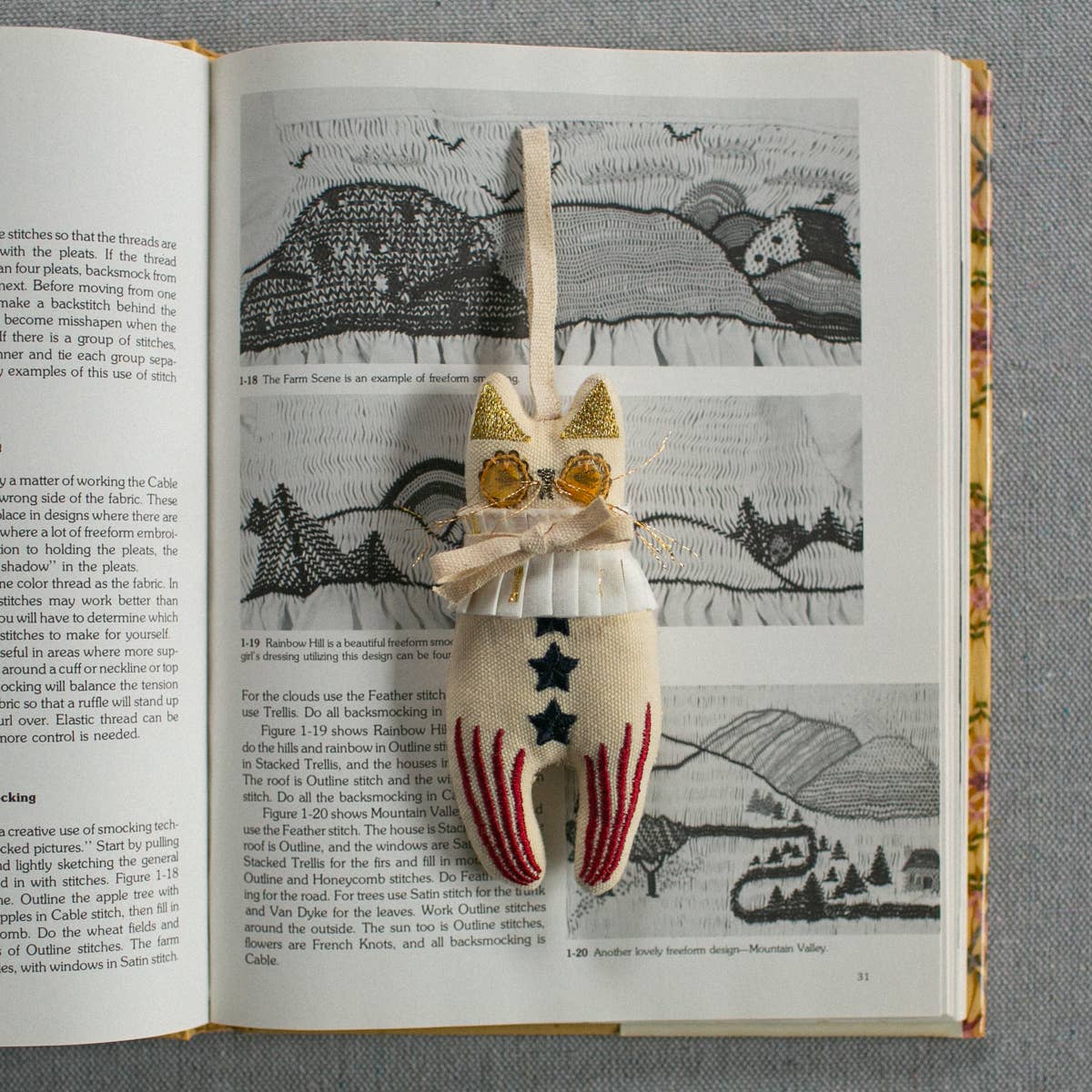 Rocket Cat, Elton John, Cotton stuffed, embroidered Ornament - Room Eight - Skippy Cotton
