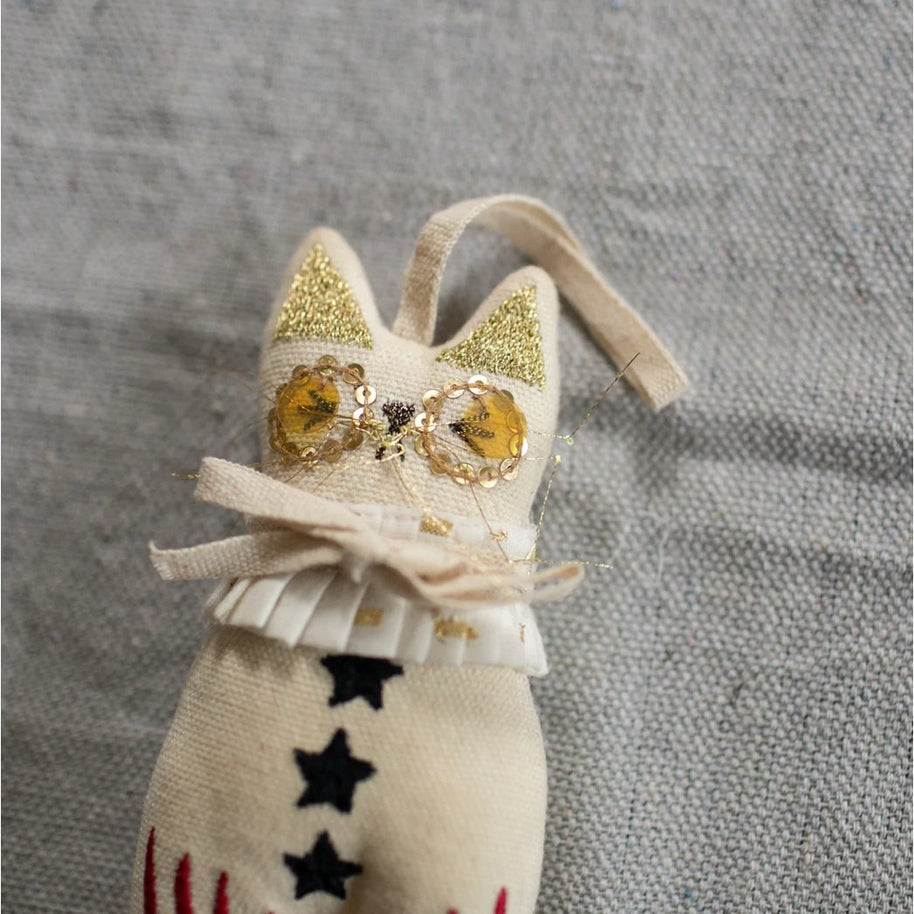 Rocket Cat, Elton John, Cotton stuffed, embroidered Ornament - Room Eight - Skippy Cotton