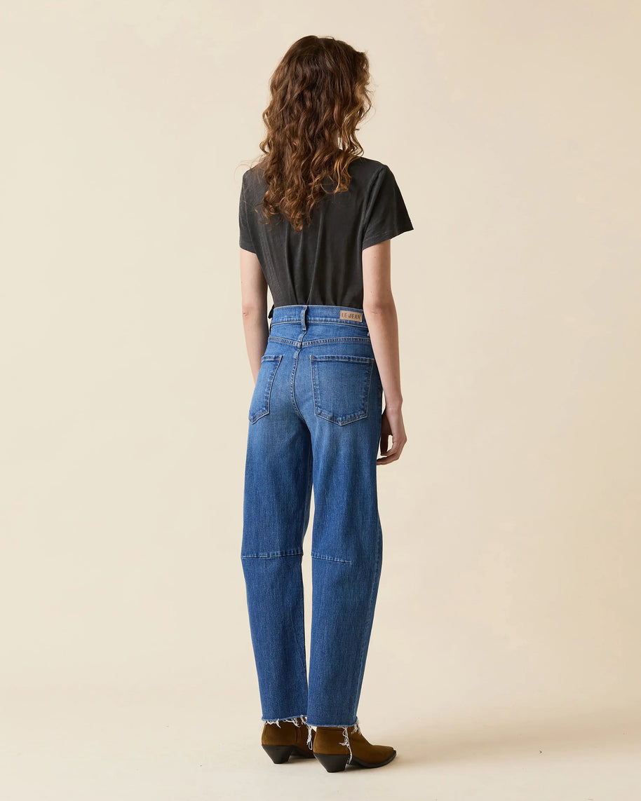 Le Jean Pixie Ankle Fray High Waisted Jeans, Cropped Jeans, Stretch Jeans, Raw Hem Jeans 
