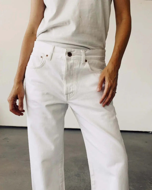 The Loose Crop Jeans | White