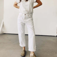 The Loose Crop Jeans | White