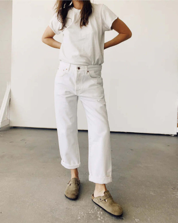 The Loose Crop Jeans | White