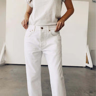 The Loose Crop Jeans | White