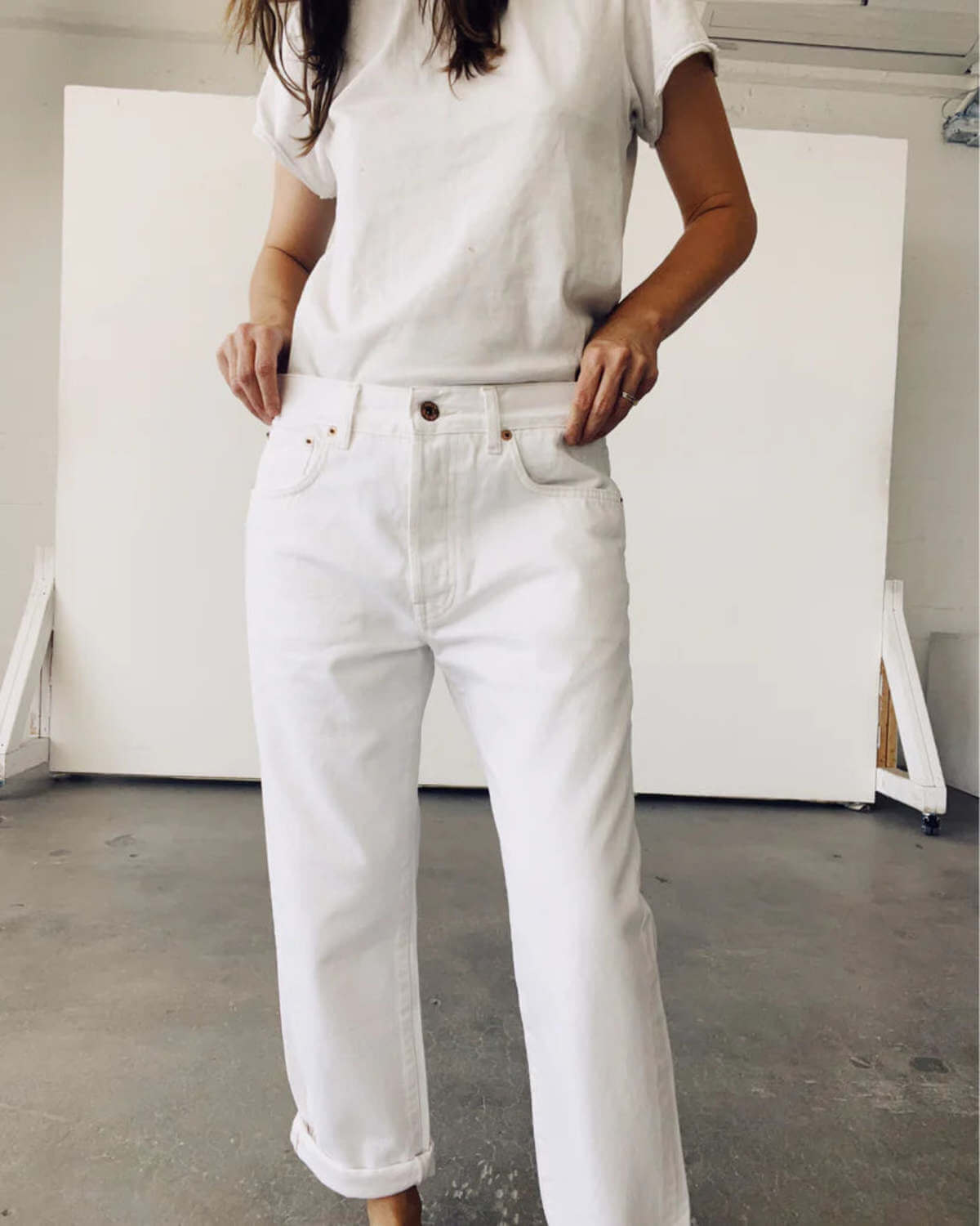 The Loose Crop Jeans | White