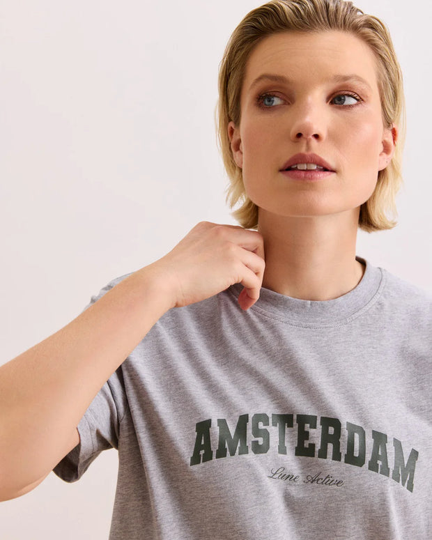 lune active Amsterdam tee - Amsterdam gray college tshirt  
