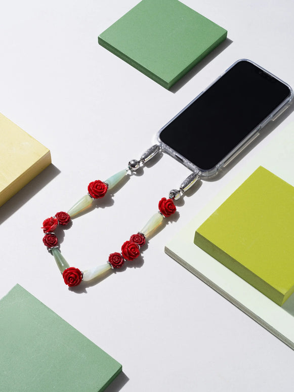 Ossa Scarlet Begonias Wristlet, iPhone Wristlet