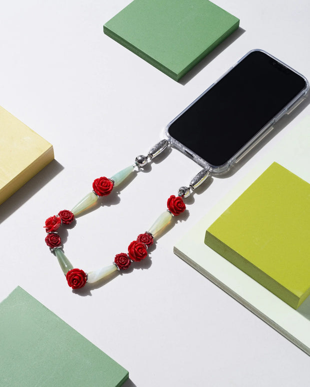 Ossa Scarlet Begonias Wristlet, iPhone Wristlet